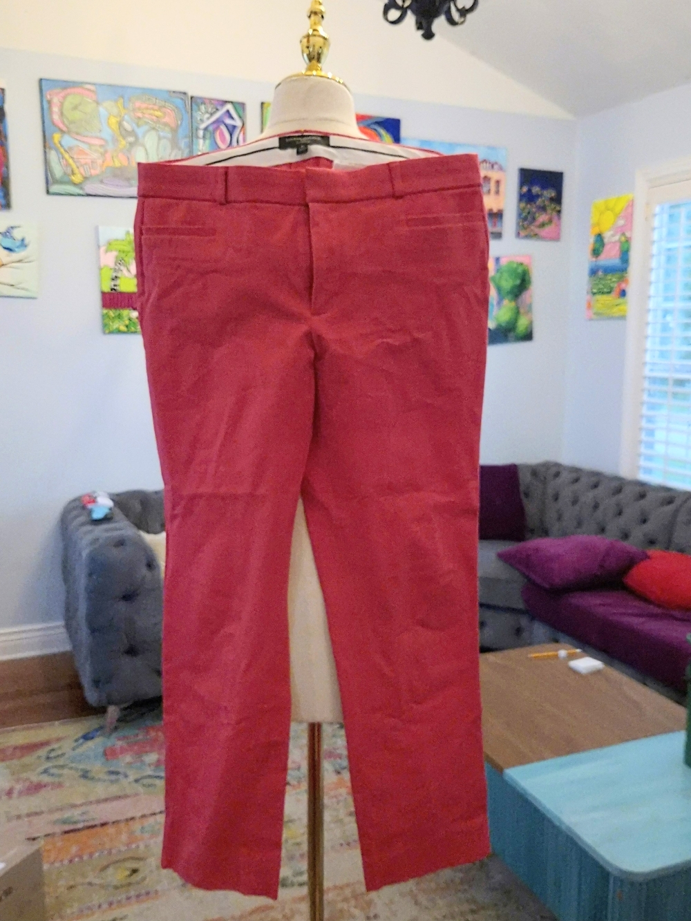 Banana Republic Hot Pink Sloan Crop Pants